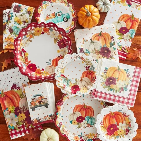 Pioneer Woman Paper Disposable Napkin 40 Count 3 Ply Floral Pumpkin Thanksgiving - Picture 3 of 9
